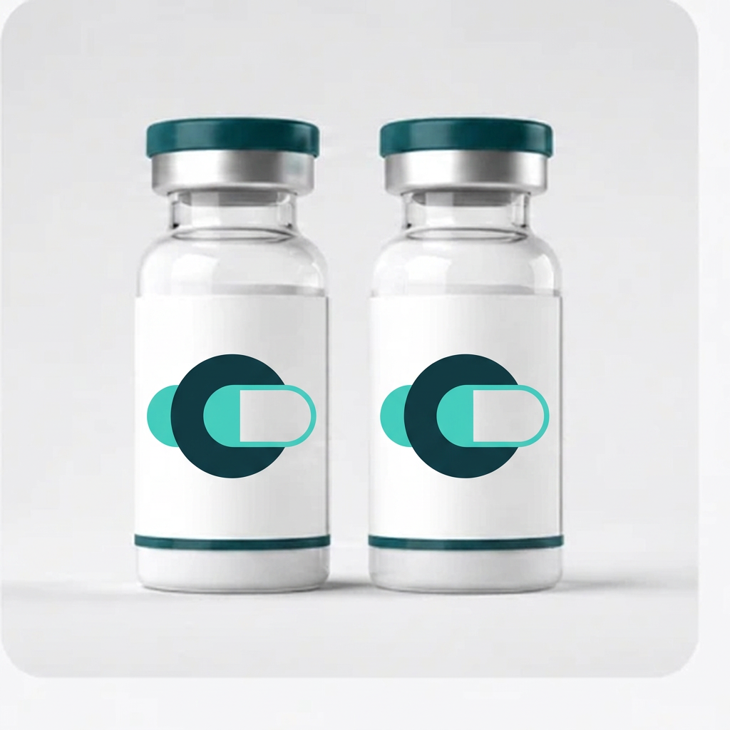 Compounded semaglutide vials with discreet CNM branding